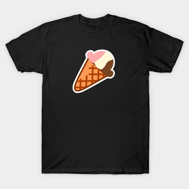 Chocolate Strawberry Vanilla Neapolitan Dessert Ice Cream T-Shirt by CrocoWulfo